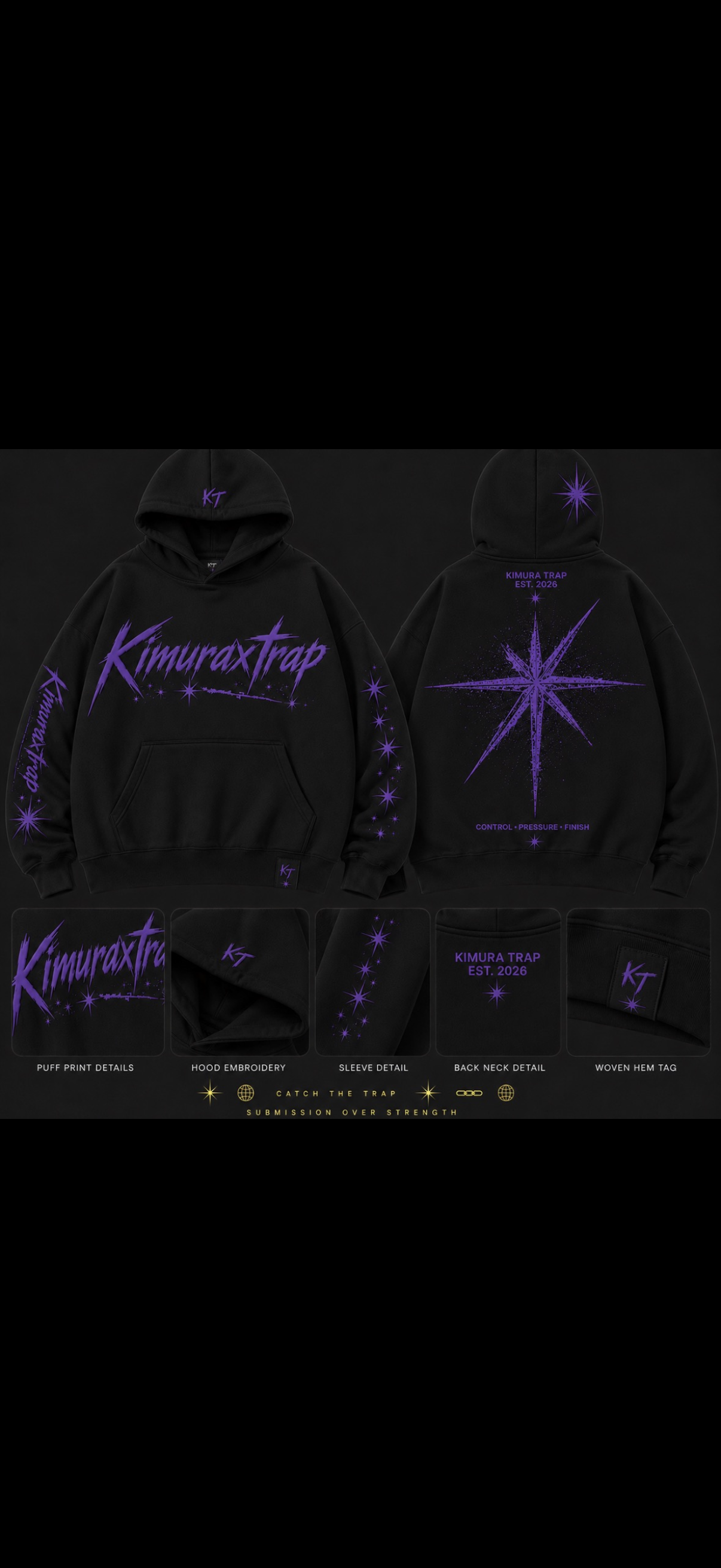 Kimuraxtrap- PURPLE SIGNAL- baggy hoodie