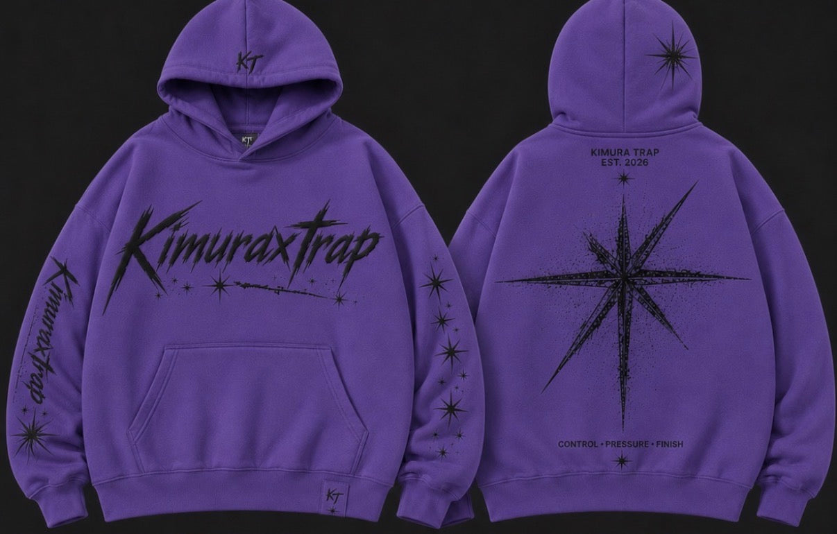 Kimuraxtrap- PURPLE + BLACK SIGNAL- baggy hoodie