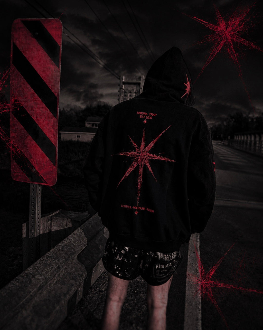 Kimuraxtrap- RED SIGNAL- baggy hoodie