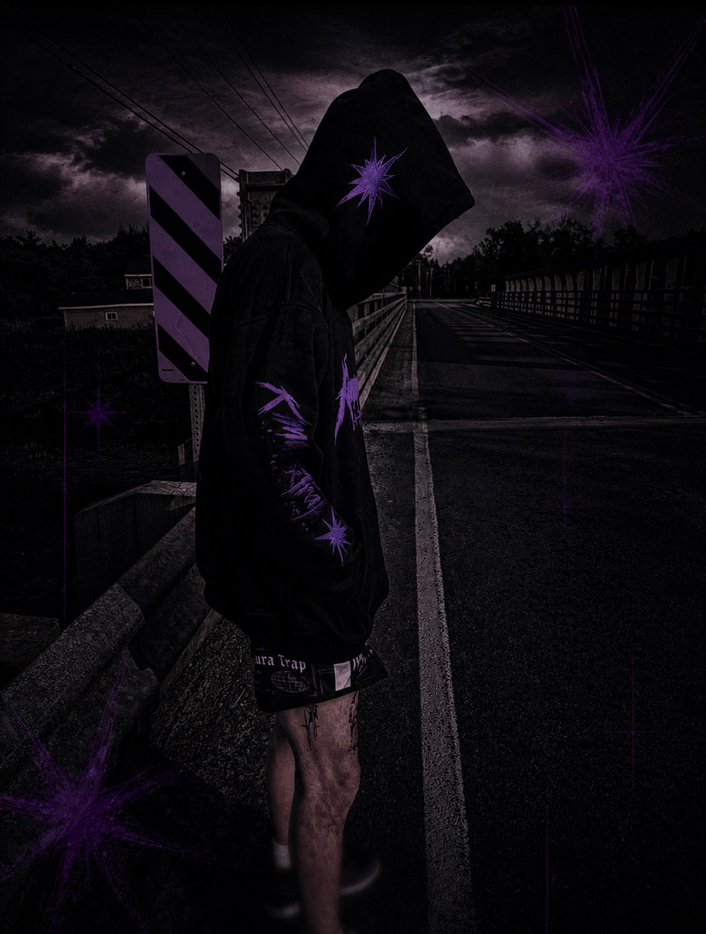 Kimuraxtrap- PURPLE SIGNAL- baggy hoodie