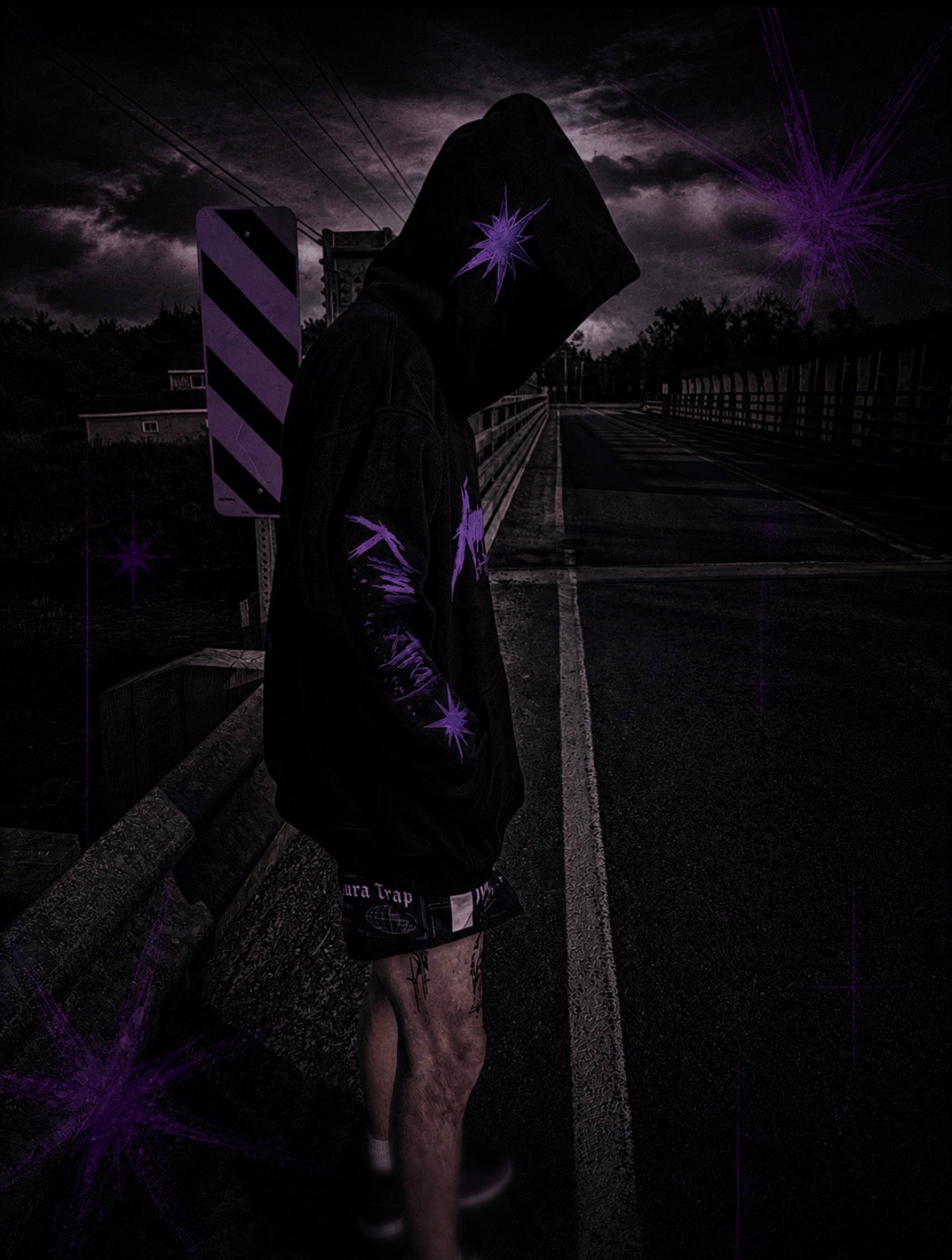 Kimuraxtrap- PURPLE SIGNAL- baggy hoodie